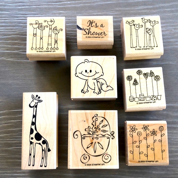 Other - “Baby’s shower “ Set of 8 Stamping Up Scrapbook Wooden Rubber Stamps